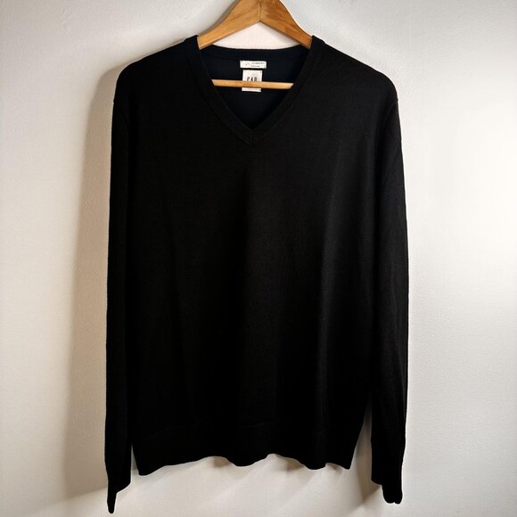 Gap Sweater Mens Large Merino Wool V Neck Pullover Lightweight Classic Preppy - Picture 1 of 10